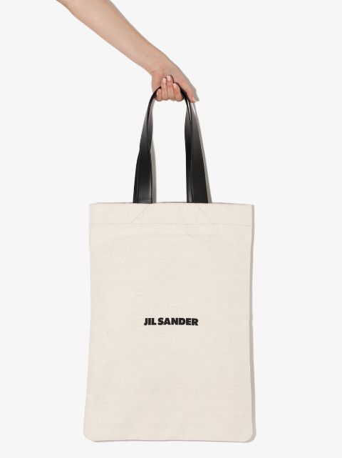 Shop Jil Sander flat shopper tote bag with Express Delivery ...