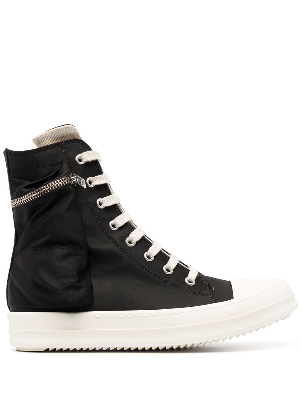 Rick Owens Panelled-detail High-top Trainers In Black