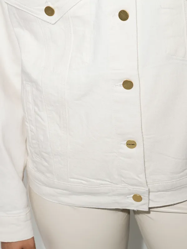 Shop FRAME boxy denim jacket with 