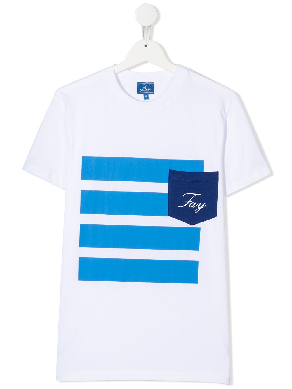 фото Fay kids teen striped graphic print cotton t-shirt