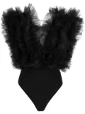 Alchemy x Lia Aram ruffle sleeveless bodysuit - Black