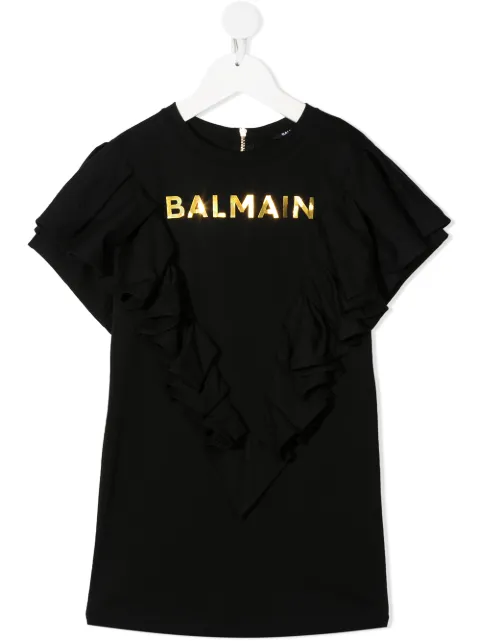 Balmain Kids logo print cotton T-shirt