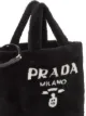 Prada logo shearling tote bag