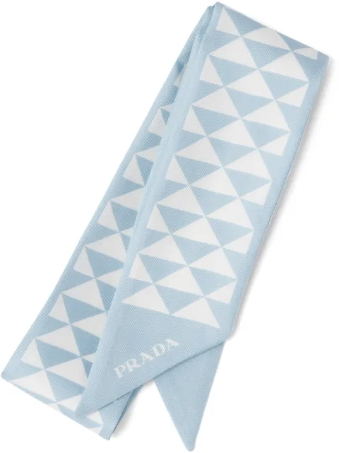 Prada triangle-logo twill scarf