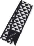 Prada triangle-logo twill scarf - Black