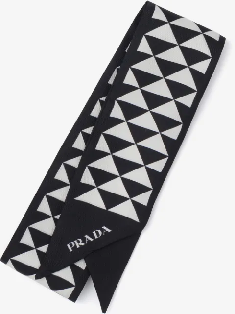 Prada triangle-logo twill scarf