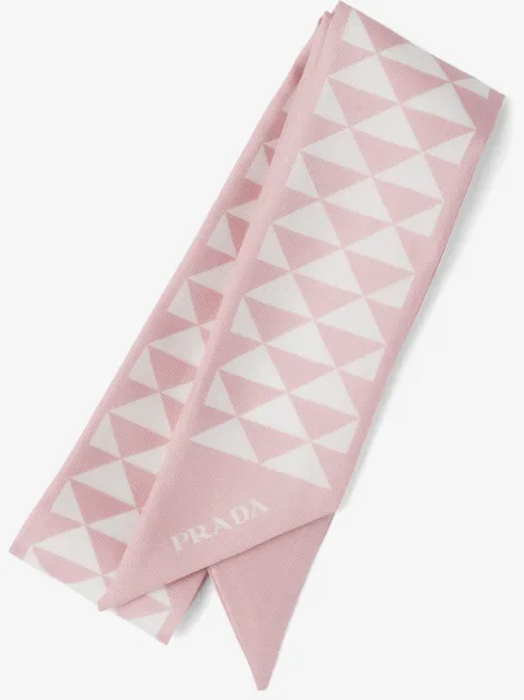 Prada triangle-logo twill scarf