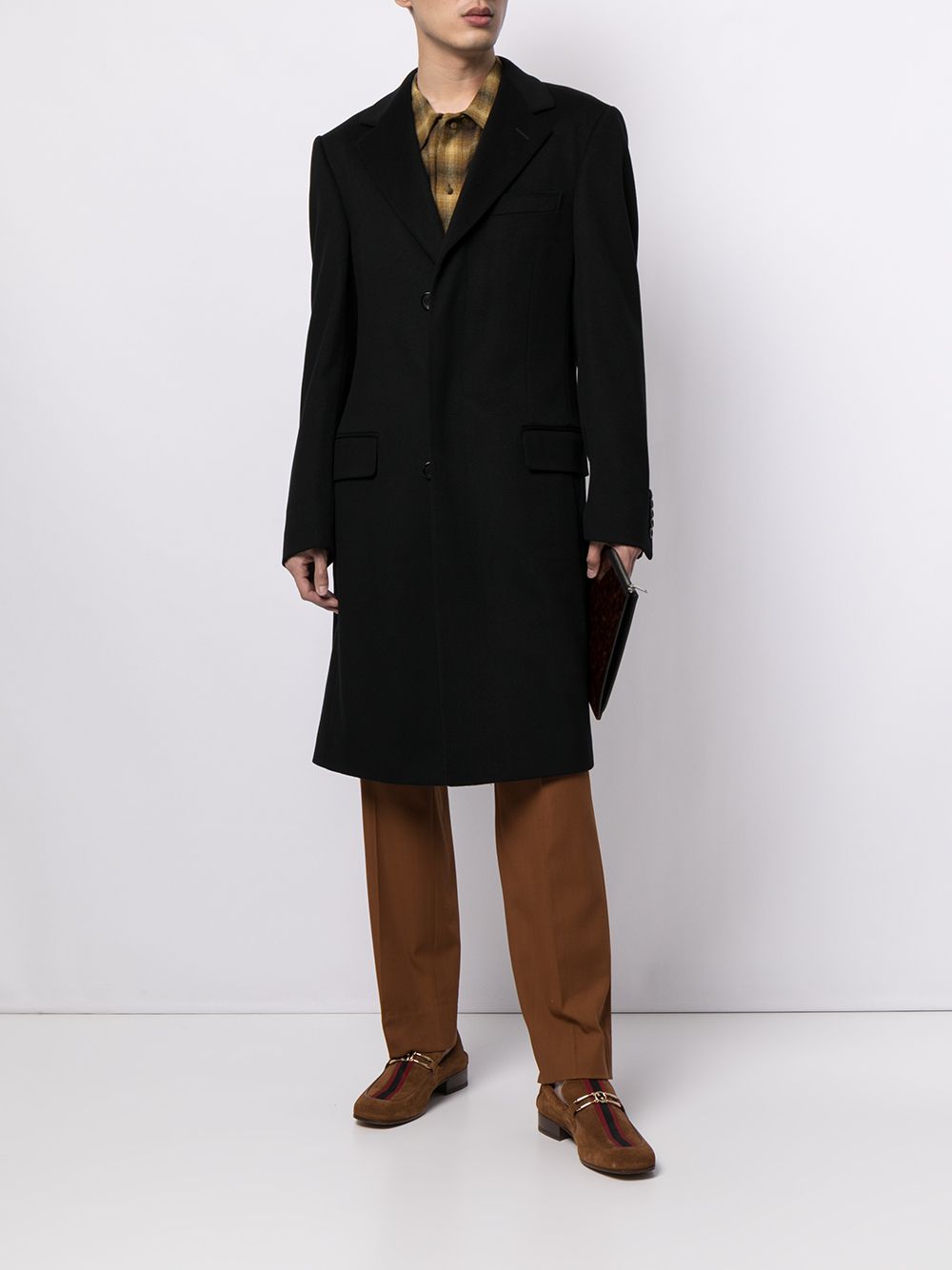 фото Gucci однобортное пальто строгого кроя