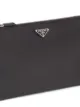 Prada logo-plaque leather pouch bag