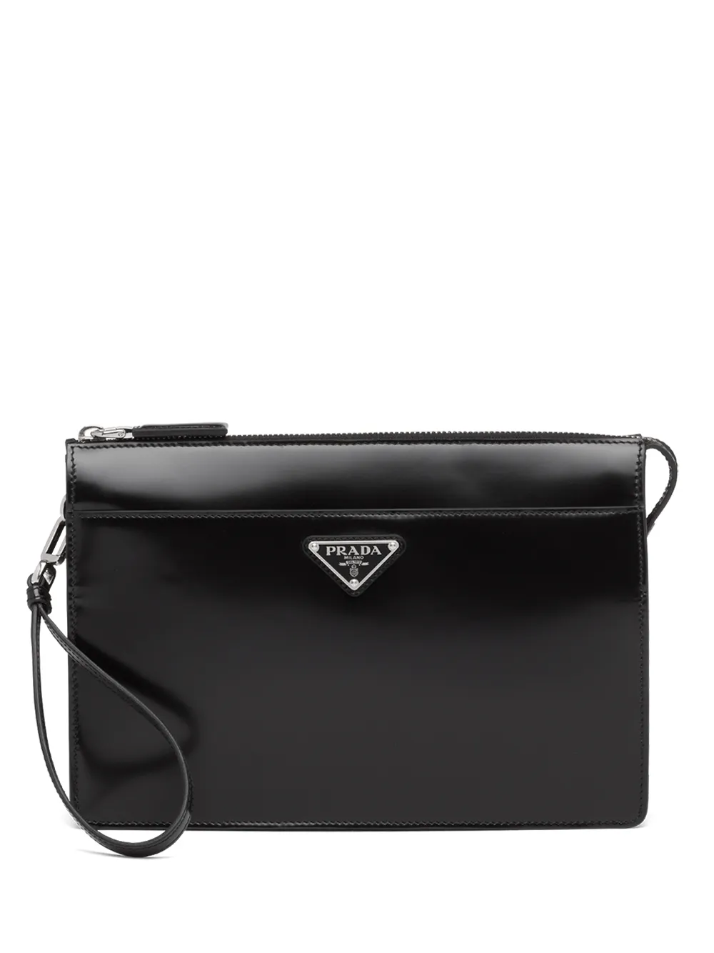 

Prada logo-plaque pouch bag - Black