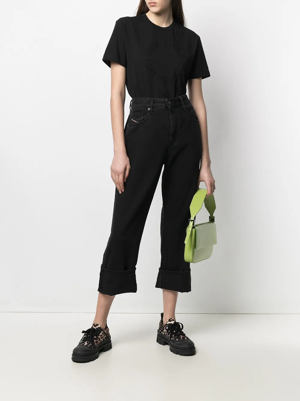 Diesel Jeans met wijde pijpen Zwart