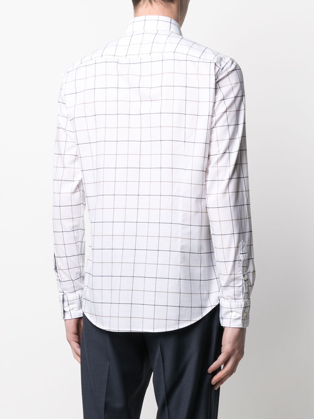 Shop Hugo Boss Grid-print Shirt In White