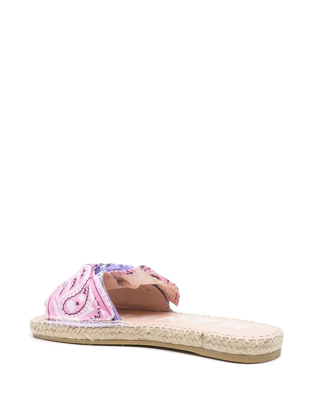 Shop Manebi Bandana Print Sandals In Pink