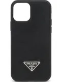 Prada saffiano leather iPhone 12/12 Pro case - Black
