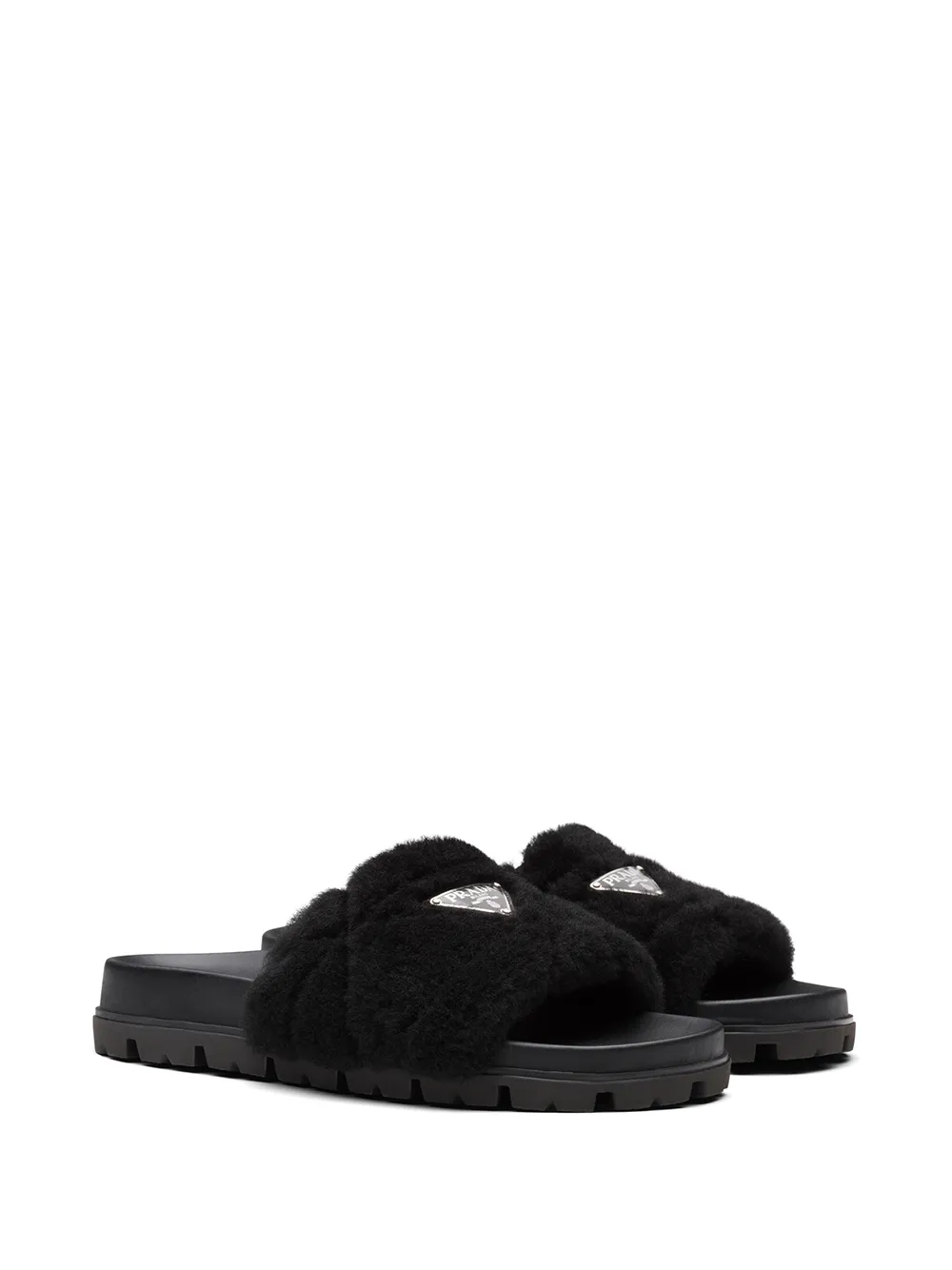 Prada Shearling Slides - Farfetch