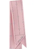 Prada triangle-print silk skinny scarf - Pink