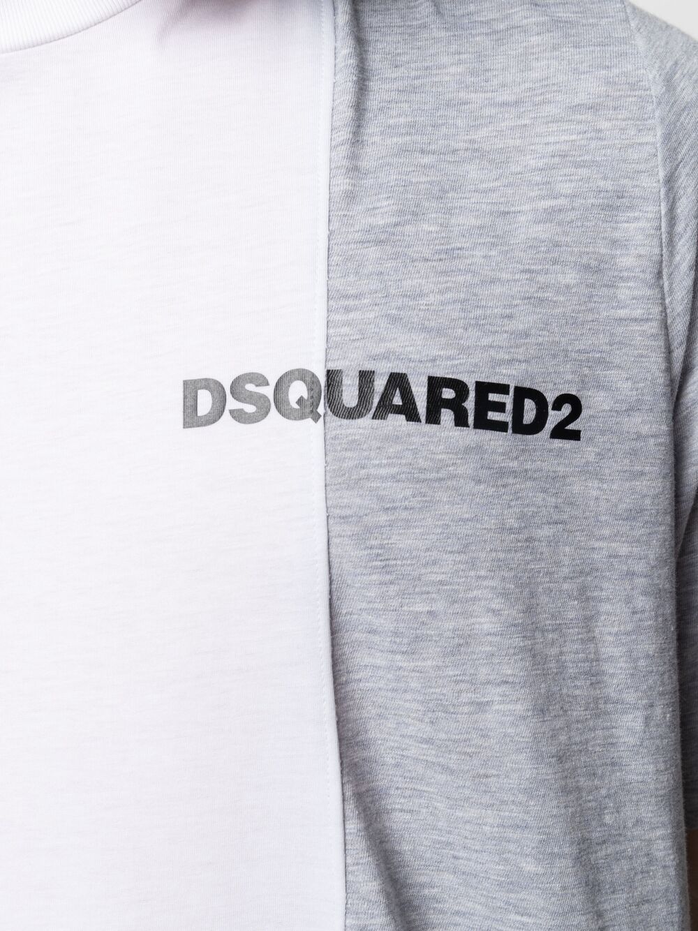 фото Dsquared2 футболка в технике пэчворк с логотипом