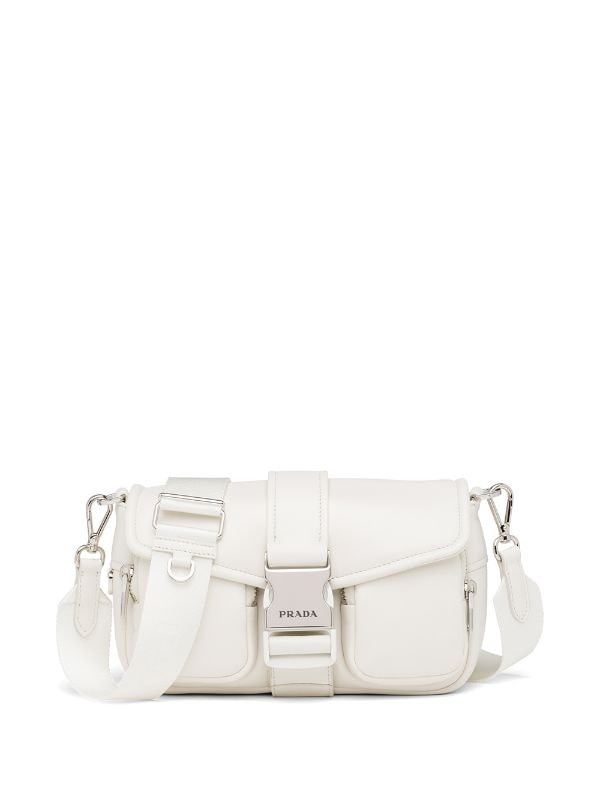 White Nappa Leather Pocket Bag