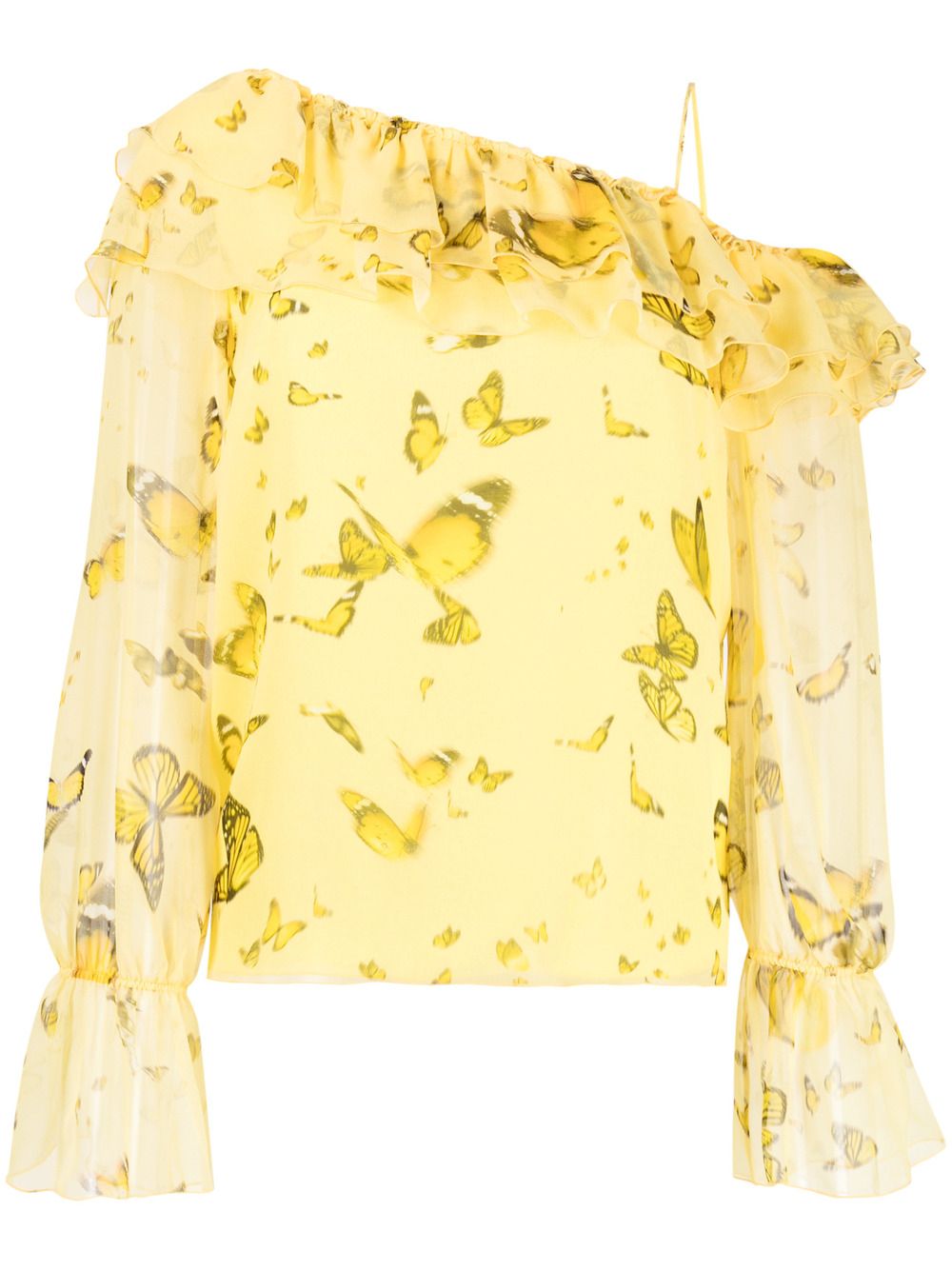 фото Blumarine блузка на одно плечо с оборками