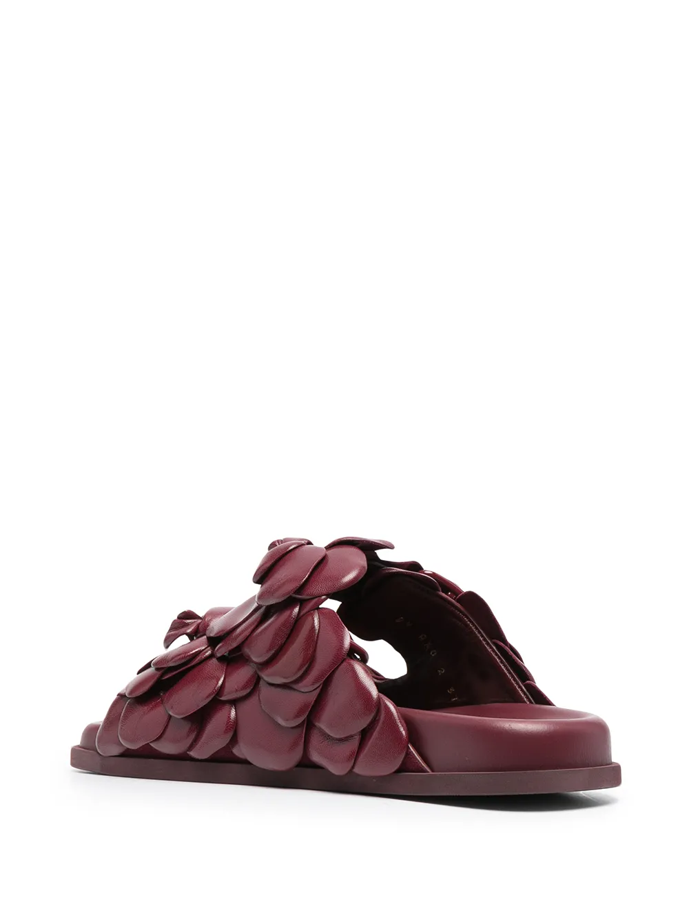 Valentino Atelier Petal-effect Leather Slides In Red