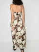 SIR. Vivienne floral print strapless dress