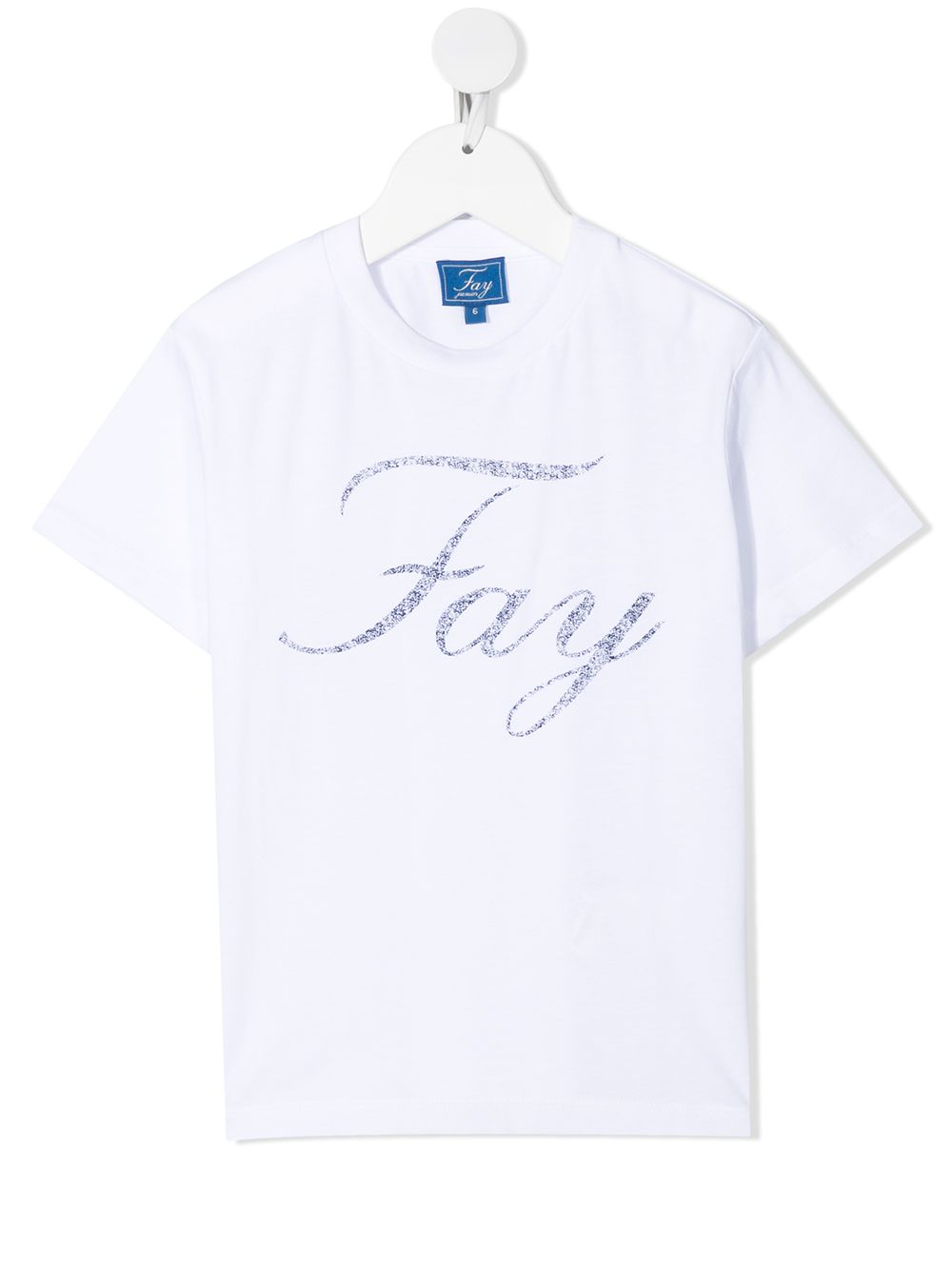 Shop Fay Logo Print Cotton T-shirt In White