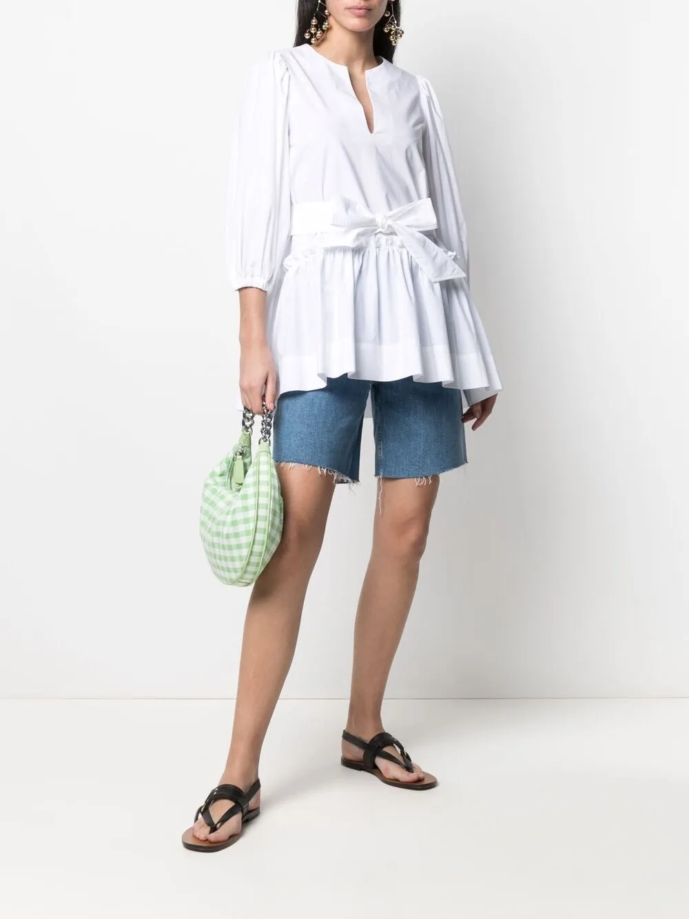 Image 2 of P.A.R.O.S.H. belted flared blouse