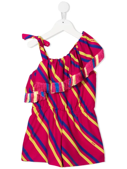 MSGM Kids one-shoulder striped dress