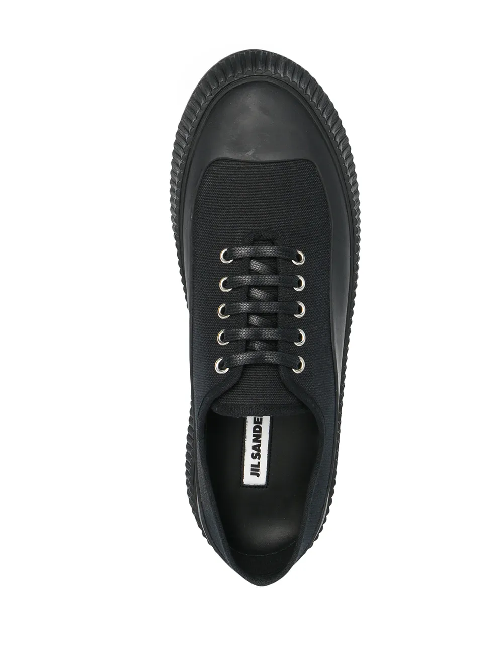 Shop Jil Sander Lace-up Low-top Sneakers In Black