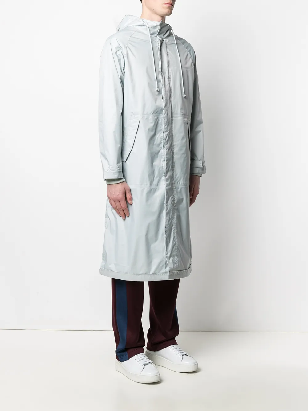 Shop Kenzo Rear Logo Raincoat In Grey