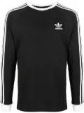 adidas three-stripe long-sleeve T-shirt - Black