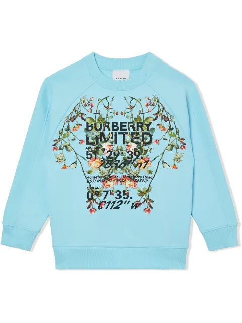 Burberry Kids Montage print crew neck sweatshirt