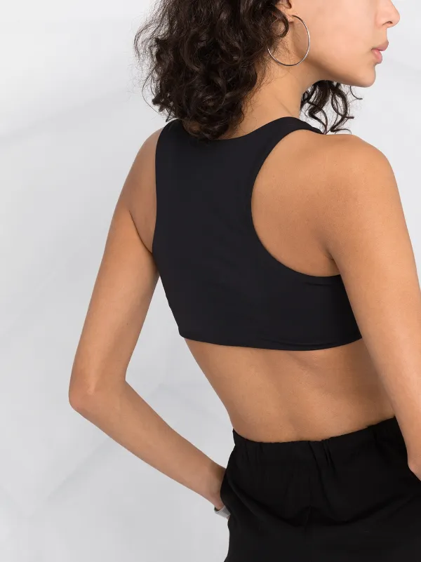 Shop The Attico logo-print crop top 