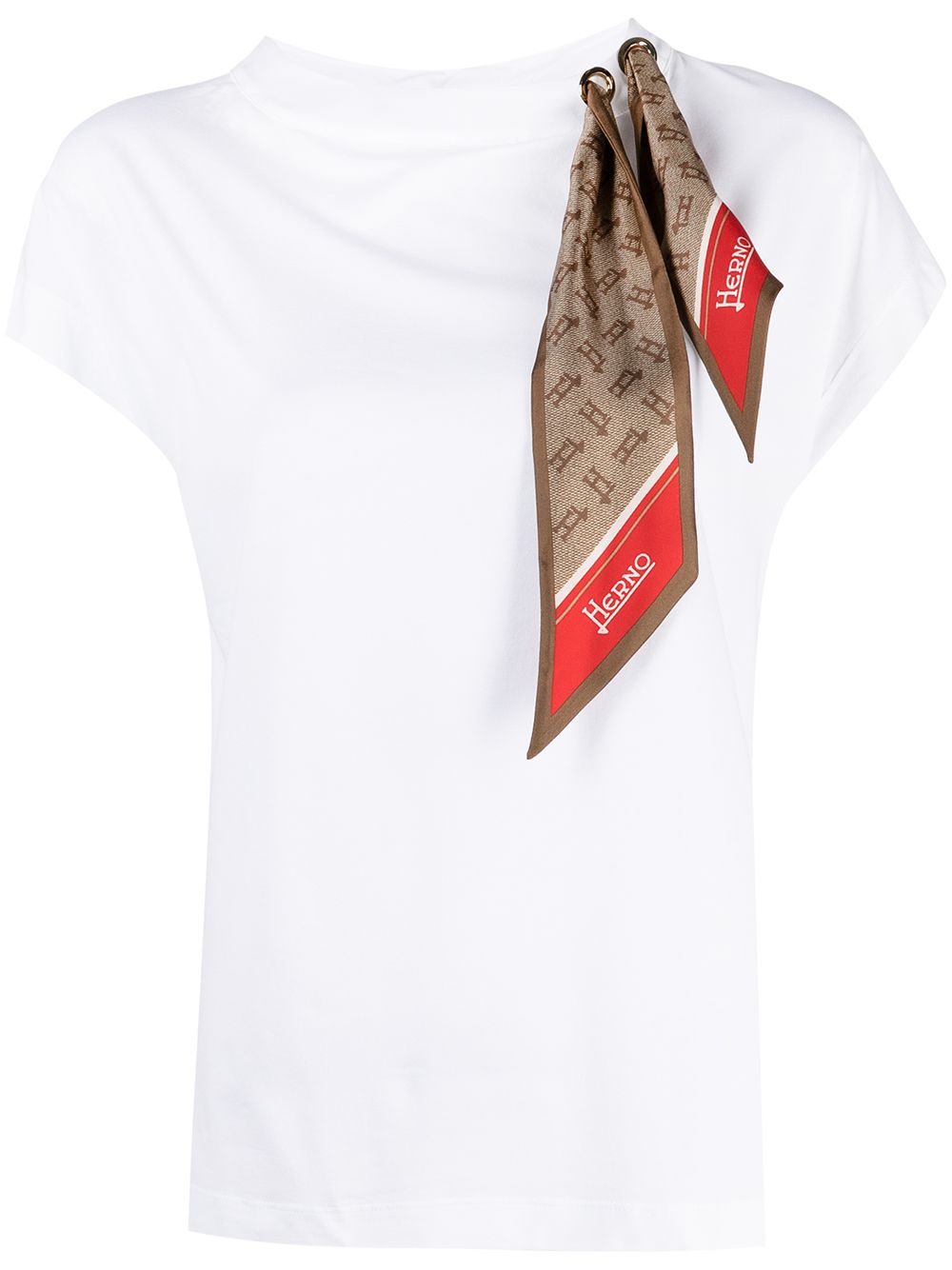 

Herno playera con detalle de mascada - Blanco