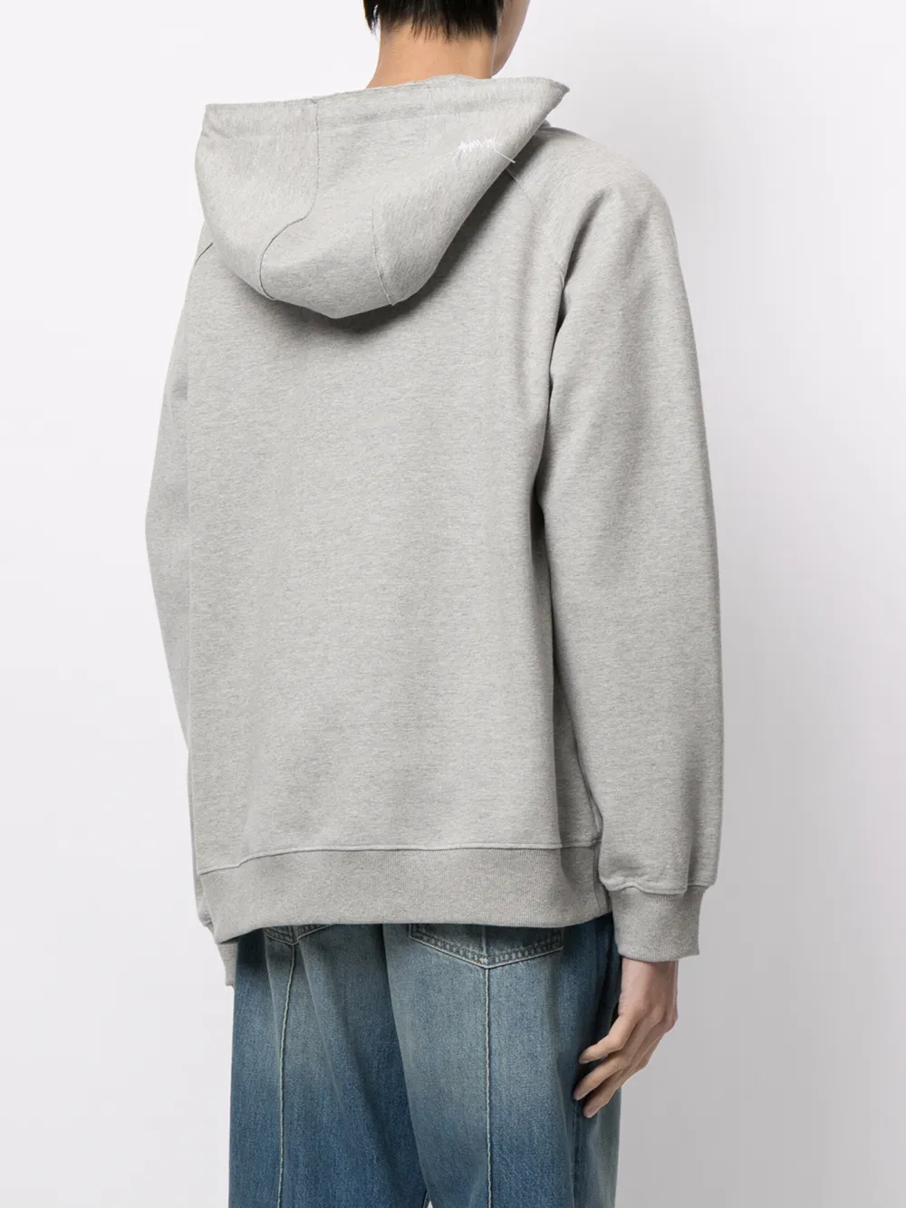Ader Error Logo-embroidered Hoodie In Grey