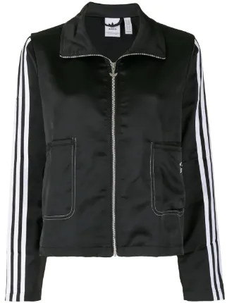 Adidas black zipped track-top for women 