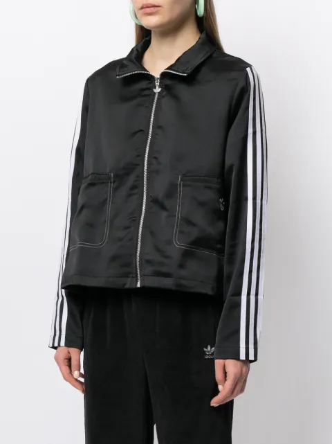 Adidas black zipped track-top for women 