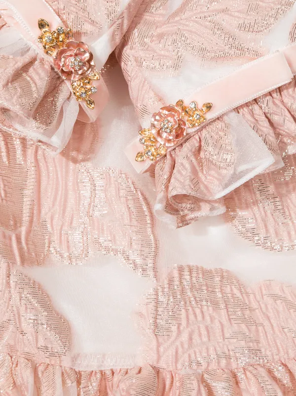 David Charles Floral Jacquard Dress | Pink | FARFETCH