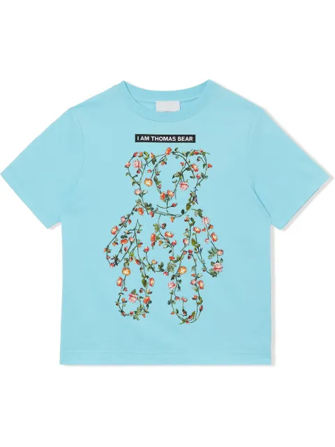 Burberry Kids floral bear-print T-shirt
