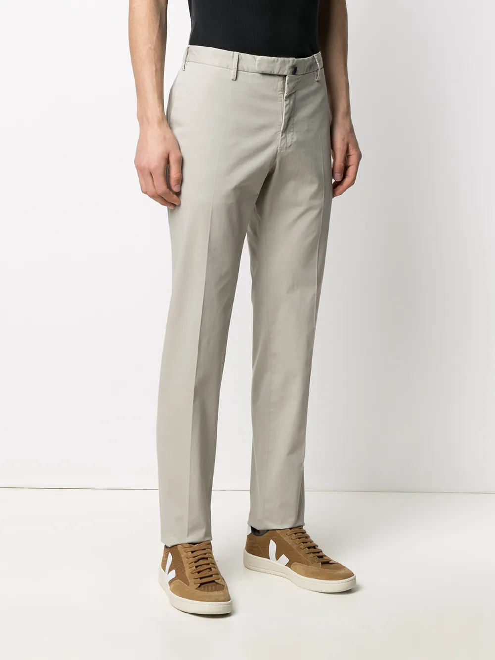 Shop Incotex Straight-leg Trousers In Grey