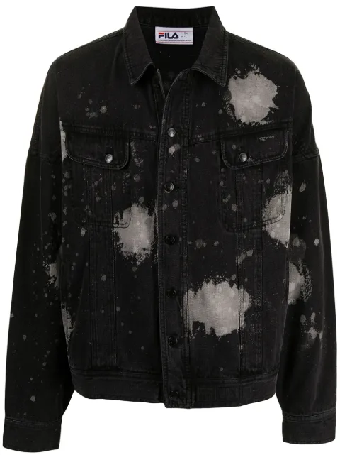 Fila paint splatter-print denim jacket 