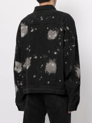 paint splatter-print denim jacket展示图