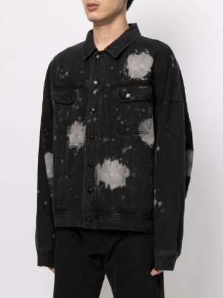 paint splatter-print denim jacket展示图