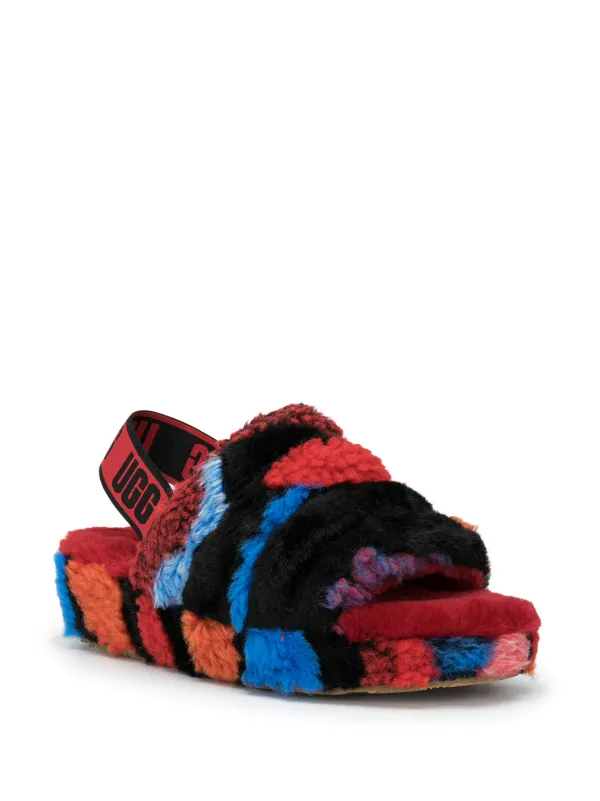 UGG Fluff Yeah Slides Red FARFETCH IN