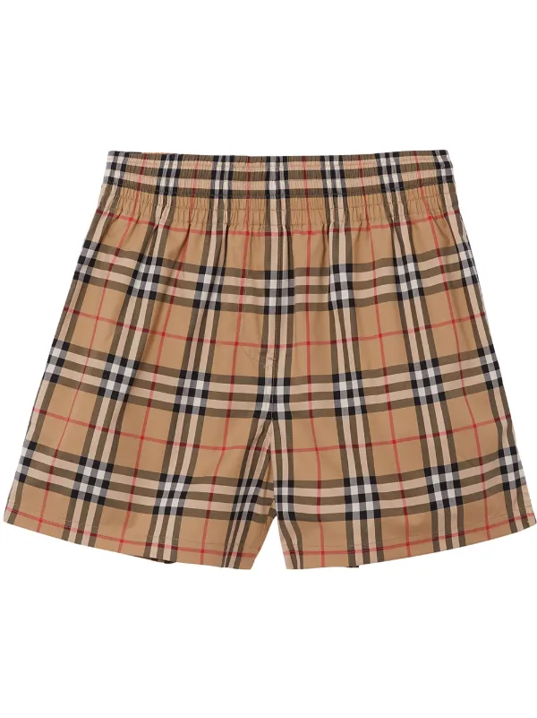 Shop Burberry Vintage Check side-stripe shorts with Express Delivery -  FARFETCH