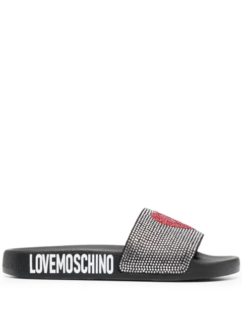 love moschino embellished trainer in black