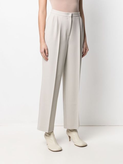 high waisted pleated trousers