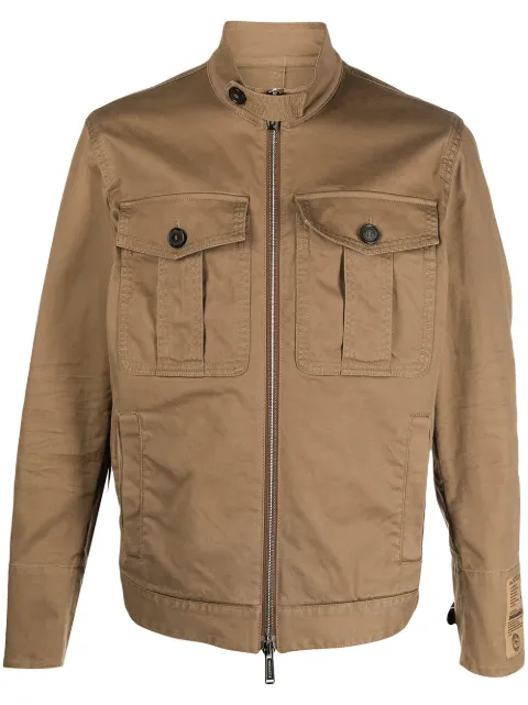 Dsquared2 logo-patch military jacket