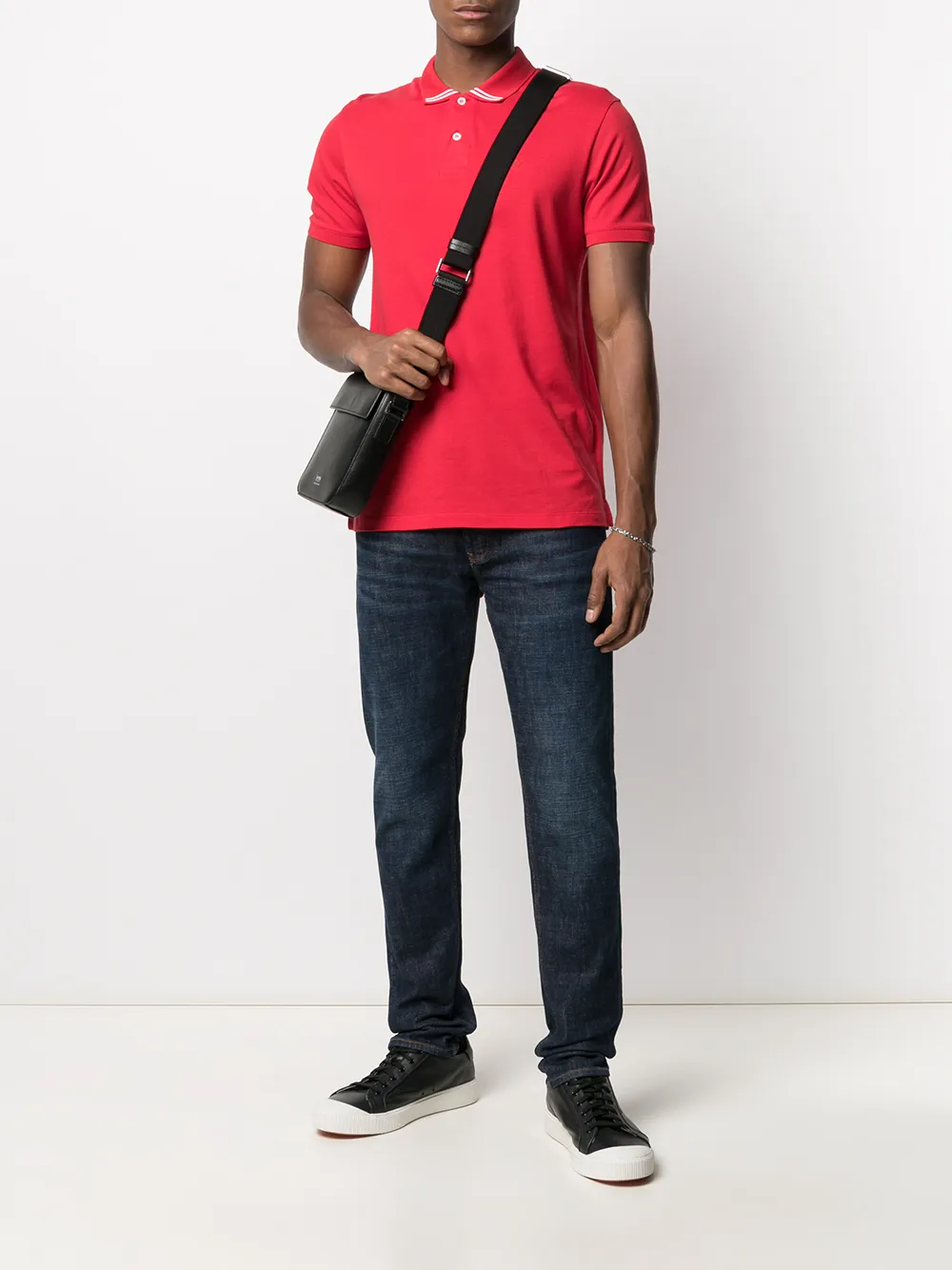 фото Emporio armani рубашка поло с вышитым логотипом