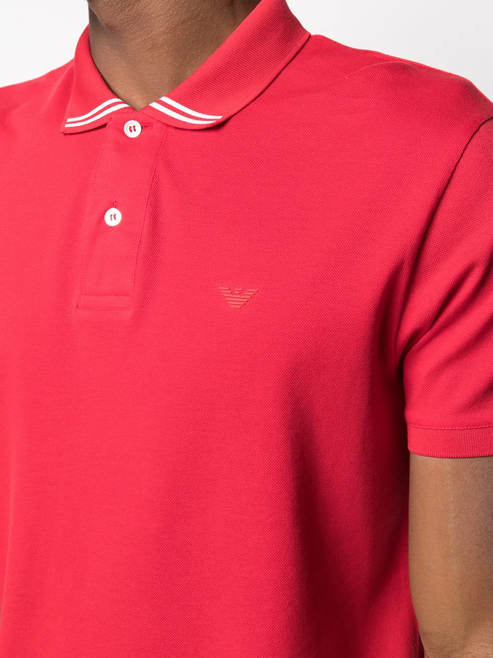 фото Emporio armani рубашка поло с вышитым логотипом